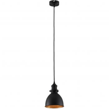 Lindby Lámpara colgante Jasminka negro-dorado, moderna, 1 luz, hecha de metal, tipo E27, ideal para cocina