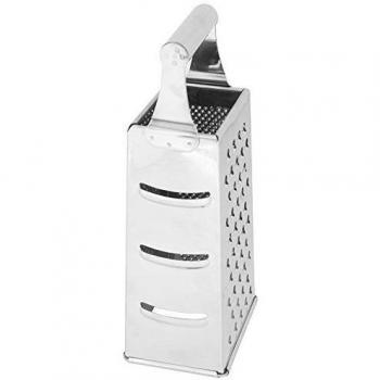 Rallador de acero inoxidable, con 4 caras, para queso y vegetales, con asa, 23 cm