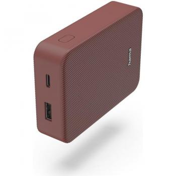 Hama Batería Externa Portátil de 10.000 mAh con Carga Rápida, USB A y USB C, Polímero de Litio, Espaciosa, Ligera y Pequeña - Verde