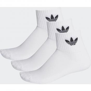 Pack de 3 calcetines adidas Originals Mid Ankle blancos.