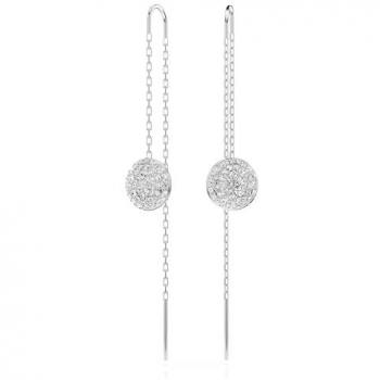 Swarovski Meteora Rhodium Plated White Crystal Drop Earrings