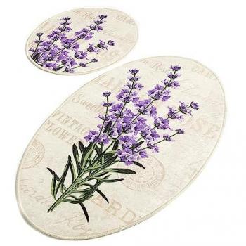 Set de Alfombras de Baño Lavanda Suaves y Cómodas - 2 Piezas