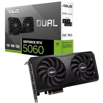 Tarjeta Gráfica ASUS GeForce RTX 5060 Dual EVO OC 8GB GDDR7, PCIe 5.0, DLSS4, negro