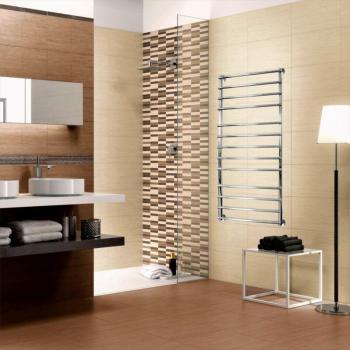 Radiador toallero de agua Premium Mario Turin 1360x530/500 de acero inoxidable para baño