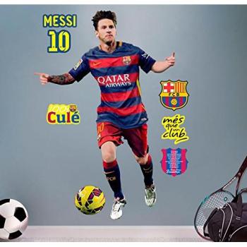 FC Barcelona Messi - Vinilo decorativo oficial fútbol, 120 x 82 cm