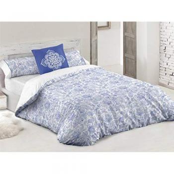 Juego de funda nórdica Hosteline AZAHAR Azul 100% Algodón Cama 135 cm 2 Piezas