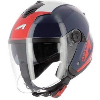 Astone Helmets - MINIJET S Graphic WIPE - Casque jet - Casque jet usage urbain - Casque compact - Coque en polycarbonate - navy red M