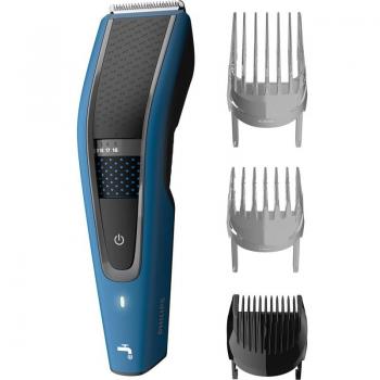 Philips 5000 series Cortapelos lavable con tecnología Trim-n-Flow PRO HC5612/15, color negro/azul, dimensiones 18.4 x 12.8 x 3.4 cm, incluye cortap