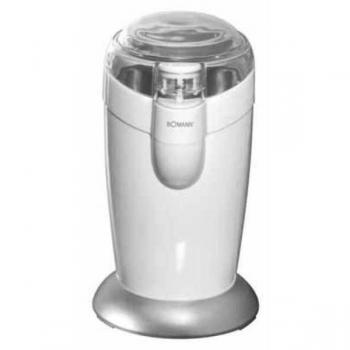 Bomann KSW 446 - Molinillo Eléctrico Multifuncional para Café, Especias, Semillas y Granos, 120W, Capacidad de 40gr para 20 Tazas de Café, Cuchillas de Acero Inoxidable, Diseño Compacto en Blanco