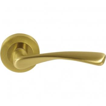 Juego de Manilla Roseta Redonda Jandel 50 x 125 x 50 mm con Manilla 1105 Gaudel en Latón Mate