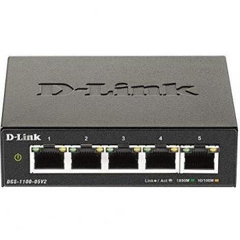 D-Link DGS-1100-05V2 Smart Managed L2 Gigabit Ethernet Network Switch (10/100/1000) Black