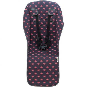 Colchoneta Jyoko para silla de paseo Uppababy Vista y Cruz - Tejido suave y certificado Oeko-Tex, diseño Fluor Heart