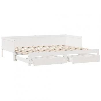 Sofá cama nido con cajones sin colchón blanco 80x200 cm