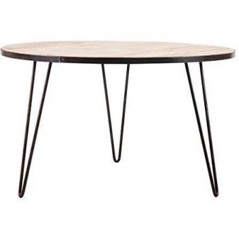 Mesa de comedor redonda industrial madera metal D125 Atelier MILIBOO