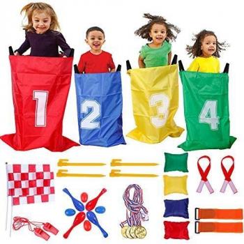 GOLDGE 32Pz Kit | Saco para Carrera y Accesorios, Bolsa de Juego Carrera de Sacos, Juego de Accesorios de Fiesta