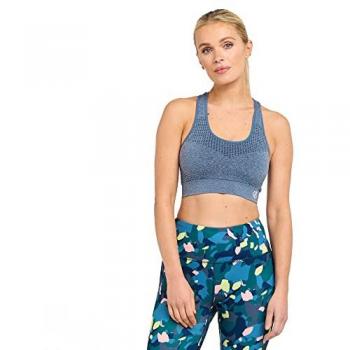 Dare 2b Women's Don't Sweat It II Sports Bra, Navy, Size: 8, Medium Impact, Q-WIC Performance, Seam Smart Construction, Shaped Cup with Removable Pads