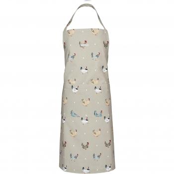 Sophie Allport - Lay A Little Egg - Delantal de cocina unisex para adultos, 100% algodón, correa ajustable para el cuello y bolsillo frontal, gris, Taille unique