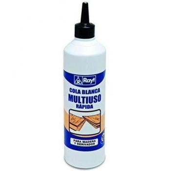 Rayt 036-03 Botellín de cola blanca multiuso rápida para madera, papel, cartón, cerámica y todo tipo de materiales porosos, 125gr