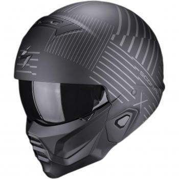 Casco Scorpion EXO-COMBAT II Miles Matt Black-Silver (Tamaño XS 54-55)