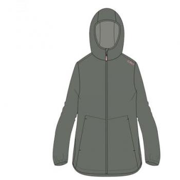 CMP Unisex Kids Fixed Hood Outdoor Jacket - Gray and Salvia - Size 116 & 6 Years