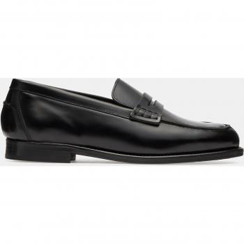 Mocasines LOTTUSSE de mujer hechos de piel de vacuno en color negro, modelo Banda Chris