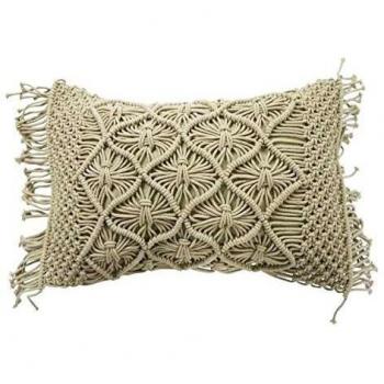 Cojín Macramé 40x60 cm Beige Natural