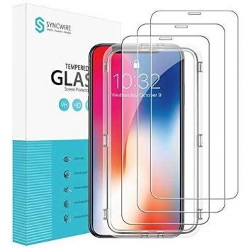 Syncwire [3 Pies] Protector Pantalla para iPhone 11 Pro/XS/X - [Antiarañazos, Antihuellas, Sin Burbujas] HD Cristal Vidrio Templado con [9H Dureza] [2.5D Borde Redondo] 5.8 Pulgadas