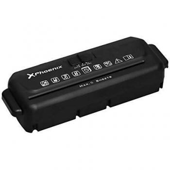 Phoenix Technologies - Destructora de Papel Portátil, Capacidad 5 Hojas, Corte tiras 6 mm