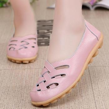 Mocasines de Cuero Mujer Loafers Casual Zapatos de Conducción Cómodos Zapatillas del Barco
