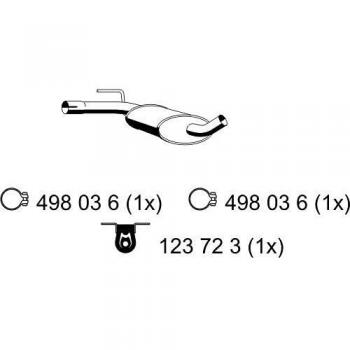 Silenciador Intermedio ERNST 133180 para Volkswagen Passat B3/B4 Break