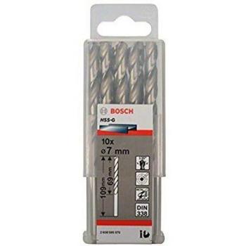 Bosch Professional 2608595070 Metal Drill bits HSS-G, DIN 338, Silver