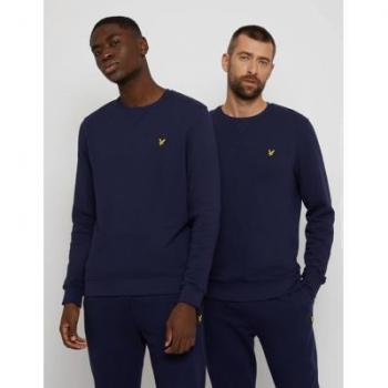 Lyle & Scott Men's Navy Crew Neck Sweatshirt - Size: XL