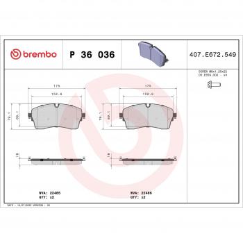 Pastillas de freno BREMBO P 36 036