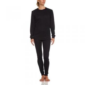 Ultrasport Thermal Underwear Conjunto, Mujer, Negro, XL