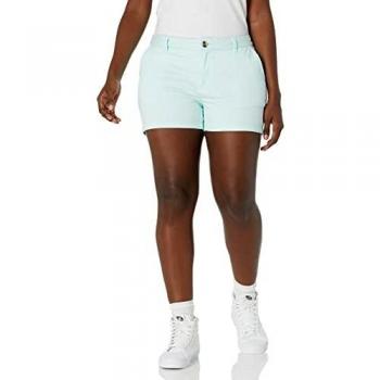 Amazon Essentials – Pantalón corto chino con tiro de 8,89 cm para mujer, Turquesa claro, 10