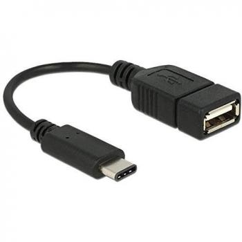 Adaptador DeLOCK 65579 USB 2.0 de 0,15 m USB C a USB A Negro