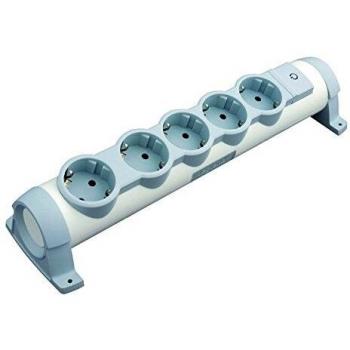 Legrand, 694632 Bases Múltiples Confort - Regleta con 5 enchufes, regleta enchufes con interruptor, cable de 3mts, gama ‘Confort’, color blanco y gris, 5 tomas + interruptor