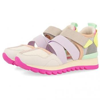 Gioseppo Cidra - Sandalias Deportivas Blancas para Niña con Hebilla, Materiales Reciclados, Talón Ajustable y Plantilla Acolchada