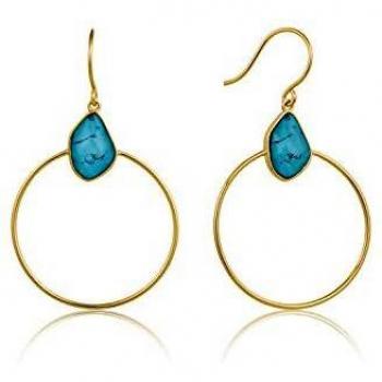 TURQUOISE FRONT HOOP EARRINGS