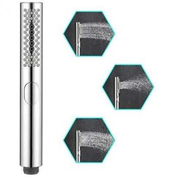 WEIDMAX Alcachofa de ducha de mano redonda con 3 funciones y boquilla de gel de sílice para limpieza sin obstrucciones, acabado cromado, cuerpo ABS