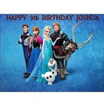 Frozen personalizado 10 x 7.5 tartas Topper- cualquier nombre, edad o Message- uso el mensaje de felicitación cuando se echa un vistazo o correo electrónico ME con el nombre