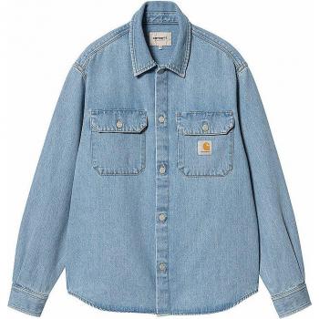 Carhartt WIP Harvey Overshirt Jacket - Stone Bleached Blue - Men's Long Sleeve - Size XL