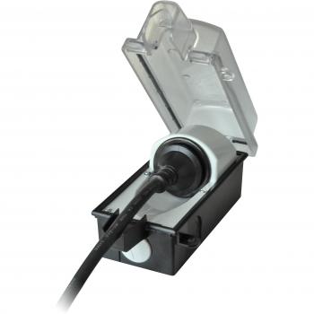 Lockable Outdoor Socket IP44 - Surface-Mount, Black/Transparent