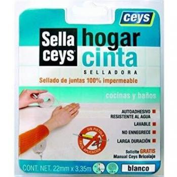 Ceys - Cinta selladora - Cocinas y baños - Autoadhesivo - 22 MM X 3.35 M