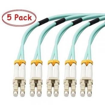 Cable Patch de Fibra, VANDESAIL® 10G Gigabit Cables de Fibra Óptica con LC a LC Multimodo OM3 Dúplex 50/125 OFNP