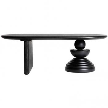 Mesa de Centro Krasic de Madera de Pino Reciclado en color Negro de 120x60x40cm