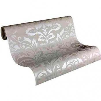 Livingwalls papel pintado de tejido-no-tejido Flock beige 10,05 m x 0,53 m 255440