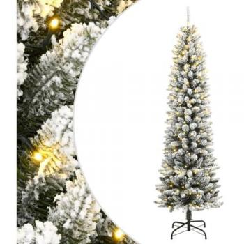 Árbol de Navidad artificial con 150 LEDs y nieve flocada 120 cm