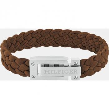 Pulsera Tommy Hilfiger Flat Braided Le Family - Hombre, Piel Marrón