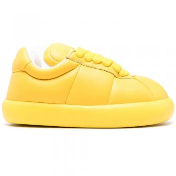 Marni Men's Bigfoot 2.0 Yellow Leather Sneakers with Oversize Tongue - Size 8 US